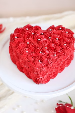 Heart-Shaped Celebration Cake