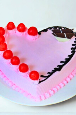 Heart-Shaped Strawberry Cake