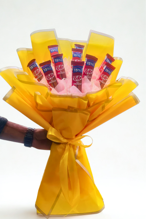 10 KitKat Chocolate Bouquet – Sunshine Yellow Edition