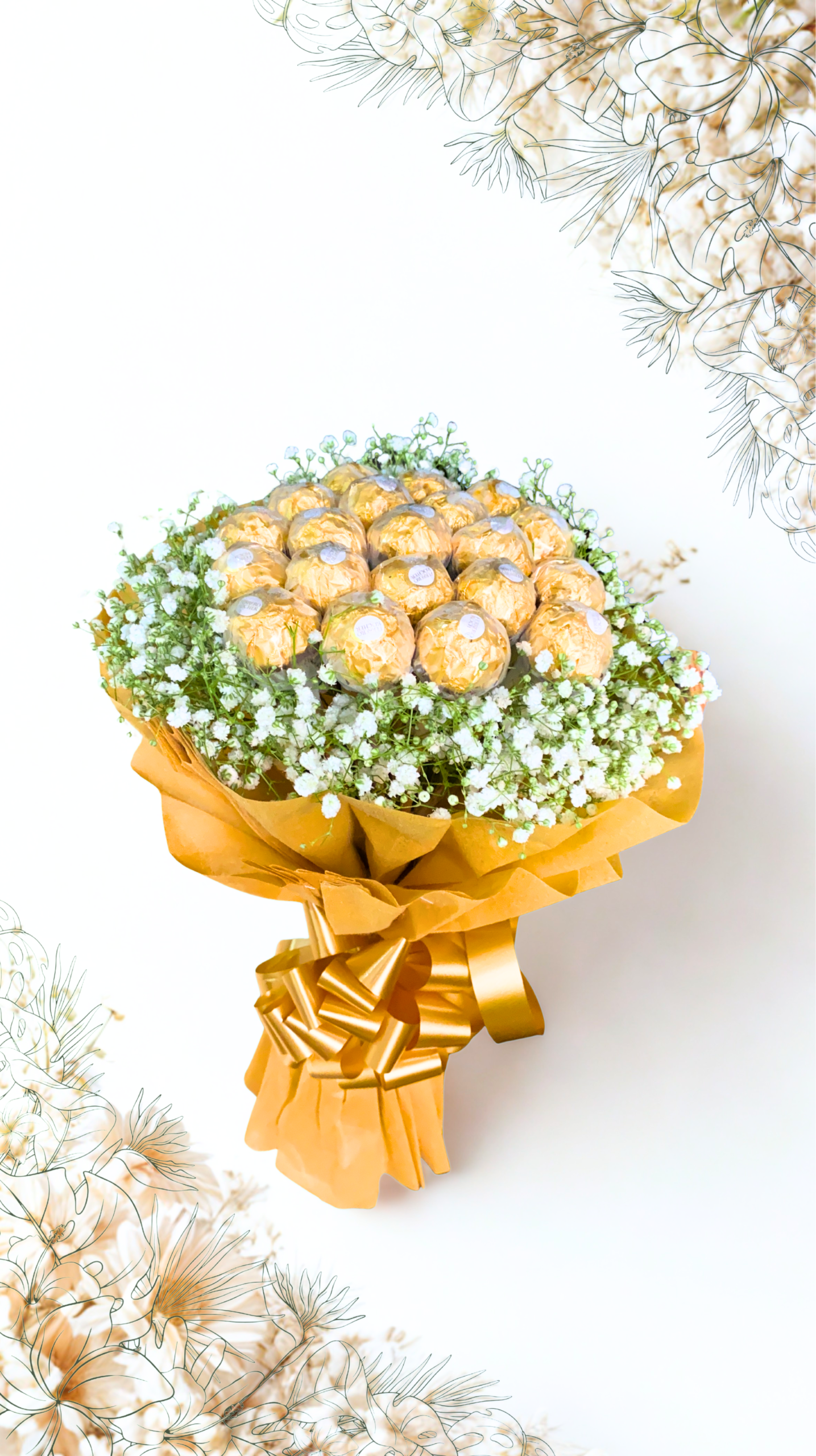 Premium Golden Wrap Bouquet