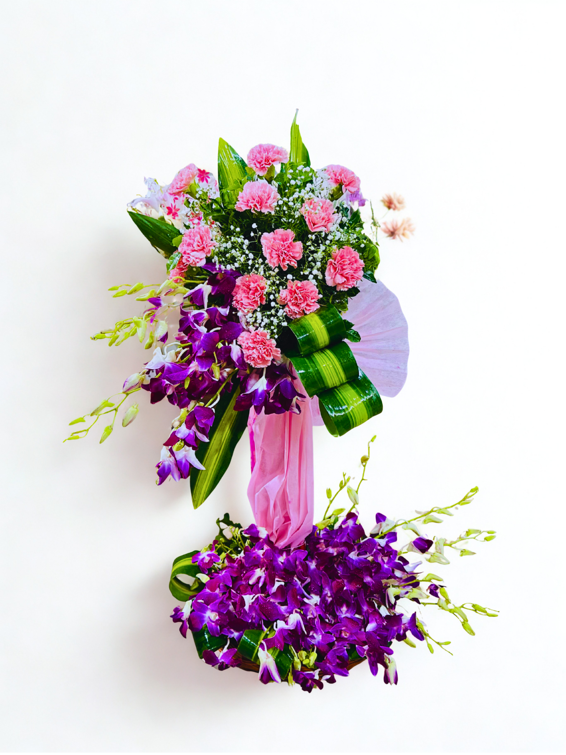 Elegant Carnation & Orchid Floral Arrangement