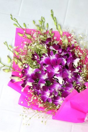 6 Stem Purple Orchid Bouquet – Elegant, Exotic & Long-Lasting Beauty