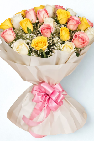 15 Mixed Roses Bouquet – Bright, Fresh & Beautifully Balanced